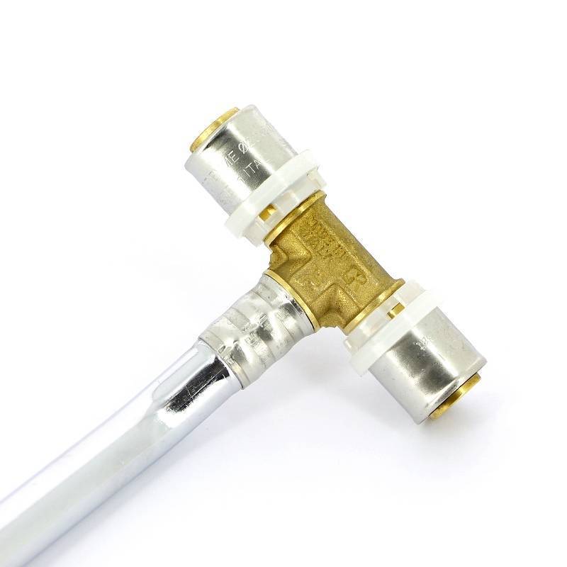 Тройник пресс Tiemme 20х15 мм с трубкой 300 мм для радиатора 1650229