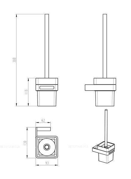 Ершик для унитаза Boheme Q подвесной графит 10954-GM