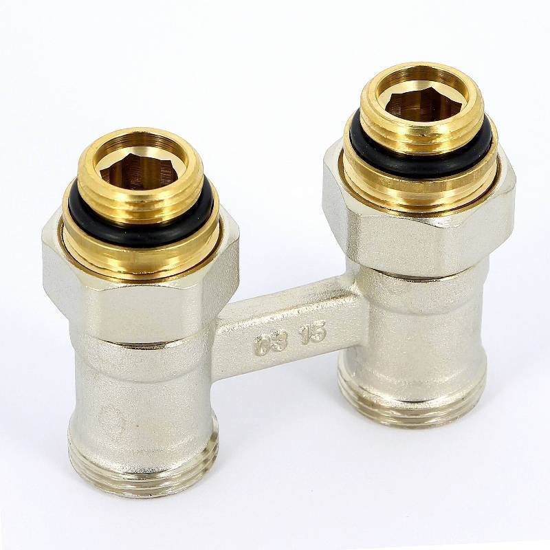 Узел нижнего подключения REHAU прямой с шаровыми кранами 1/2 x 3/4 EK 240727