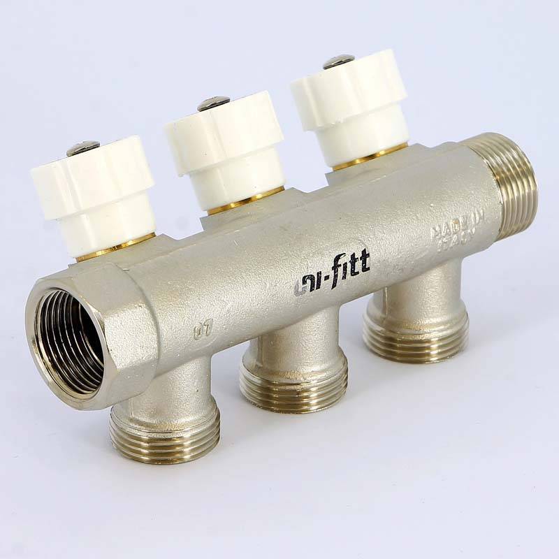 Коллектор с вентилями Uni-Fitt 3/4 3 выхода 3/4 EK 40 мм 402N3330