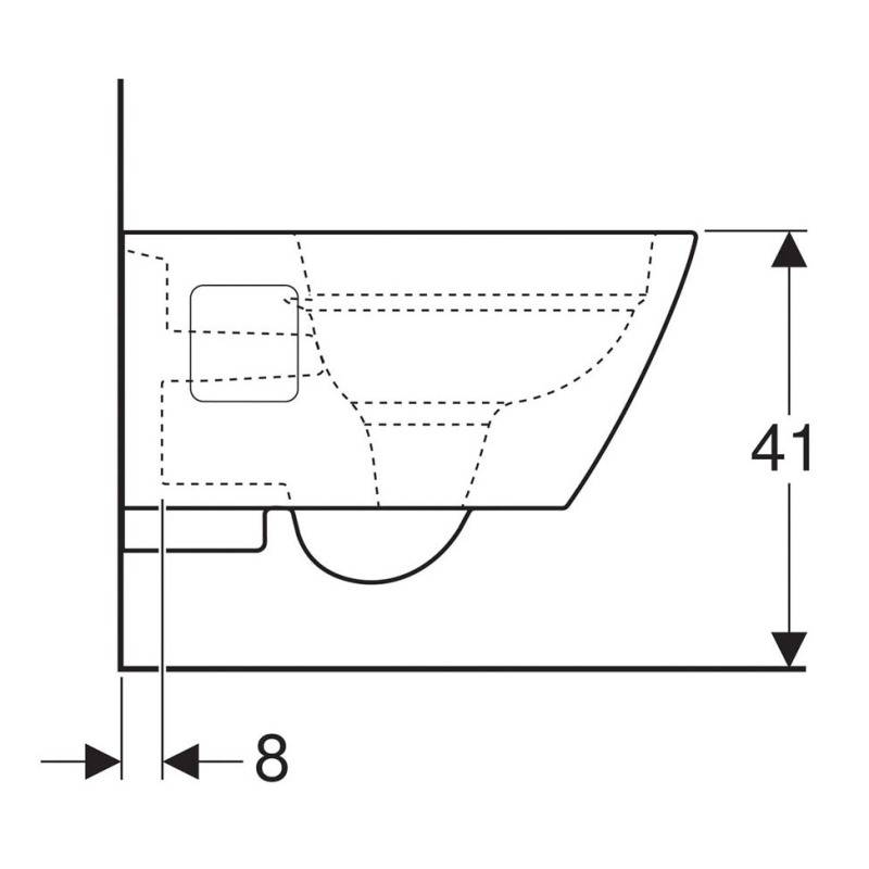 Унитаз подвесной Geberit Renova Plan Rimfree безободковый 54х36 см 202170000