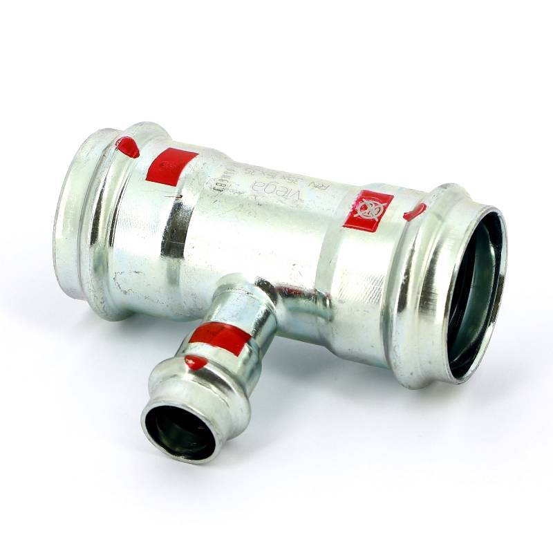 Тройник пресс Viega Prestabo оцинкованная сталь 35х15х35 мм 558741