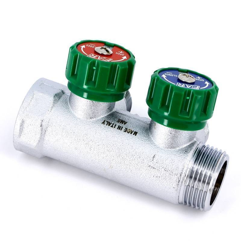 Коллектор проходной FAR 2 выхода 1 x 3/4 HP-BP Евроконус 45 мм FK 3821 134