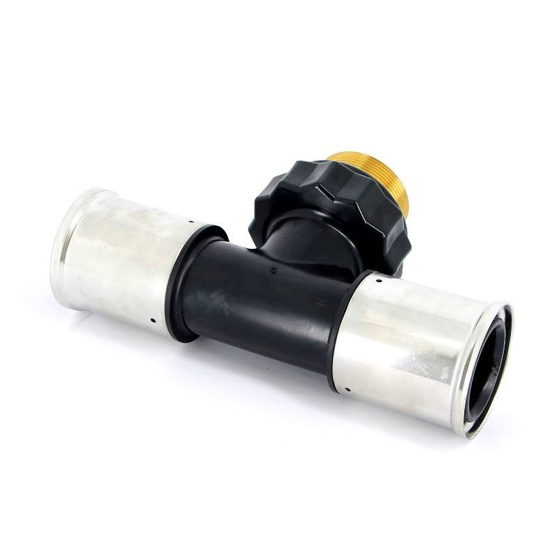 Тройник пресс с наружной резьбой HENCO PVDF 63х2х63 14PK-631063