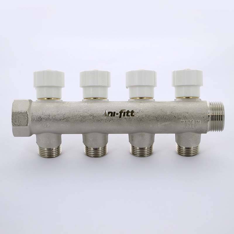 Коллектор с вентилями Uni-Fitt 3/4 4 выхода 1/2 40 мм 400N3240