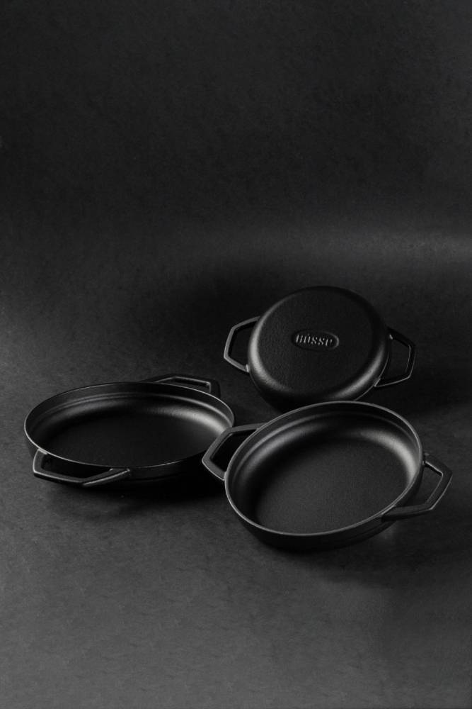 Сковорода с двумя ручками Hascevher KTV 16 см Black Mat A620016