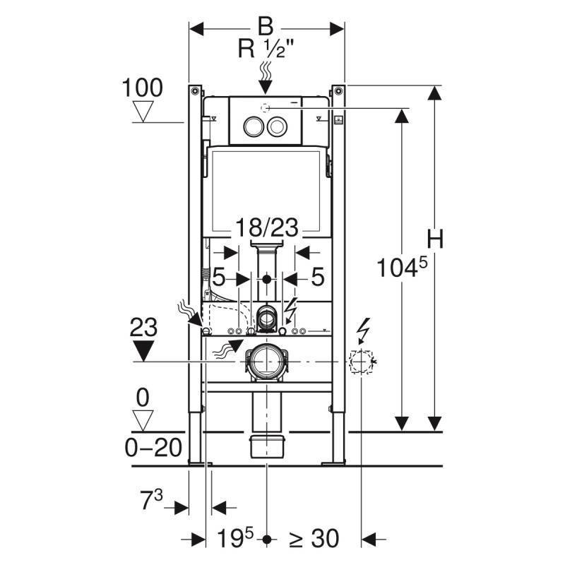 Комплект инсталляции Geberit Renova с подвесным унитазом и сиденьем 500.122.TC.R