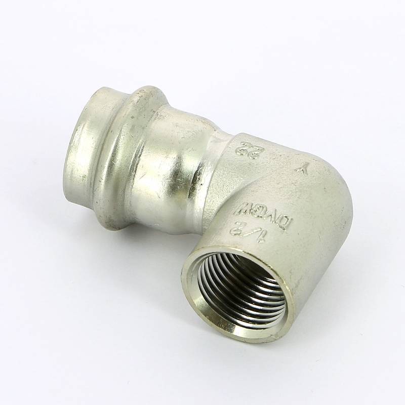 Угольник переходной Viega Sanpress Inox 90° 22х1/2 пресс-В компактный нержавеющая сталь 437015