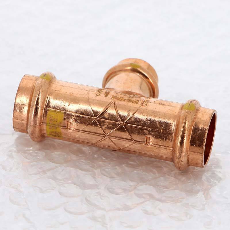 Тройник пресс медный Viega Profipress G 22x18x22 мм 346034