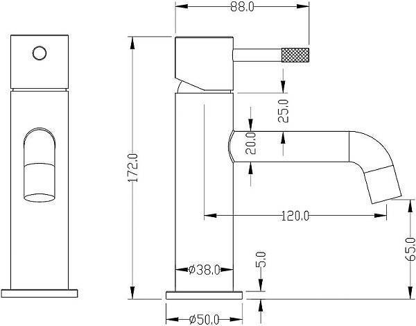 Смеситель для раковины Boheme Uno золото глянцевое 461-G