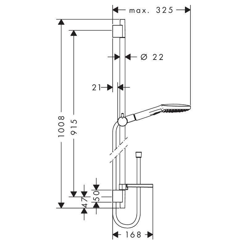 Душевой гарнитур hansgrohe Raindance Select E 120 3jet со штангой 90 см белый/хром 26621400