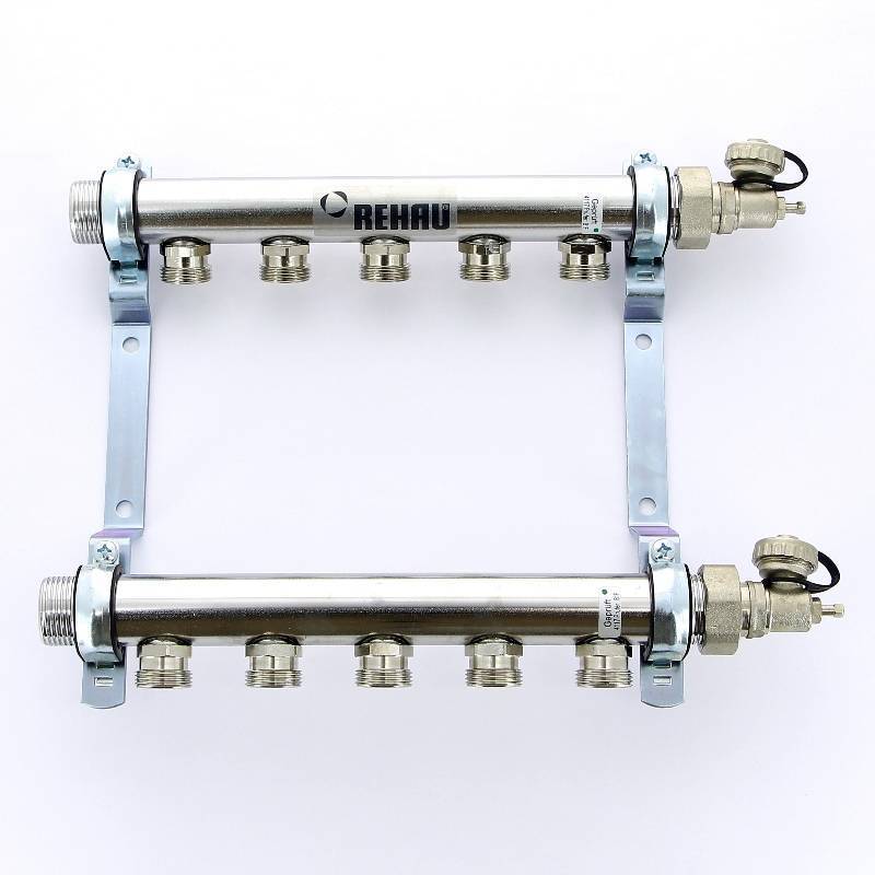Коллекторная группа REHAU HLV 1 x 3/4 5 выходов с воздухоотводчиком 110207