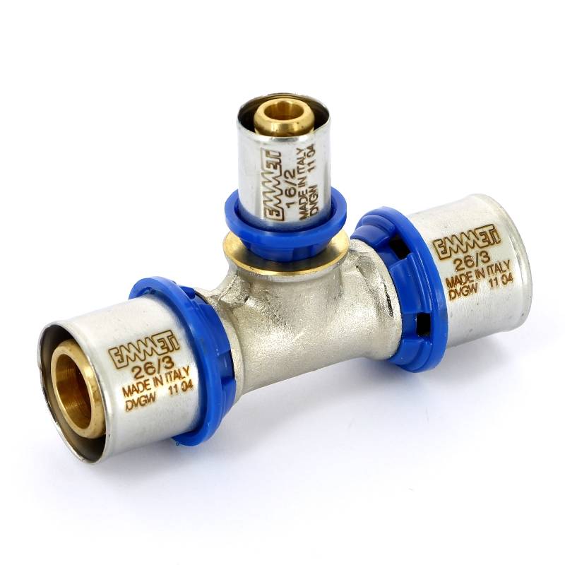 Тройник пресс EMMETI 26х16х26 мм 28101376