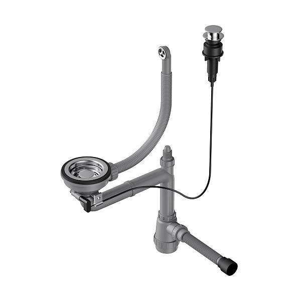 Арматура для одночашевых моек Omoikiri WK-1-R-A-IN с круглым переливом нержавеющая сталь 4956164