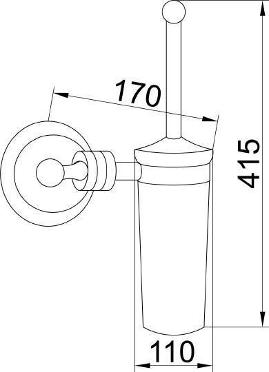 Ершик для унитаза подвесной Boheme Hermitage золото 10363