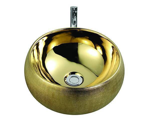 Раковина мебельная круглая Boheme NeoArt 39х39х16 см золото 862