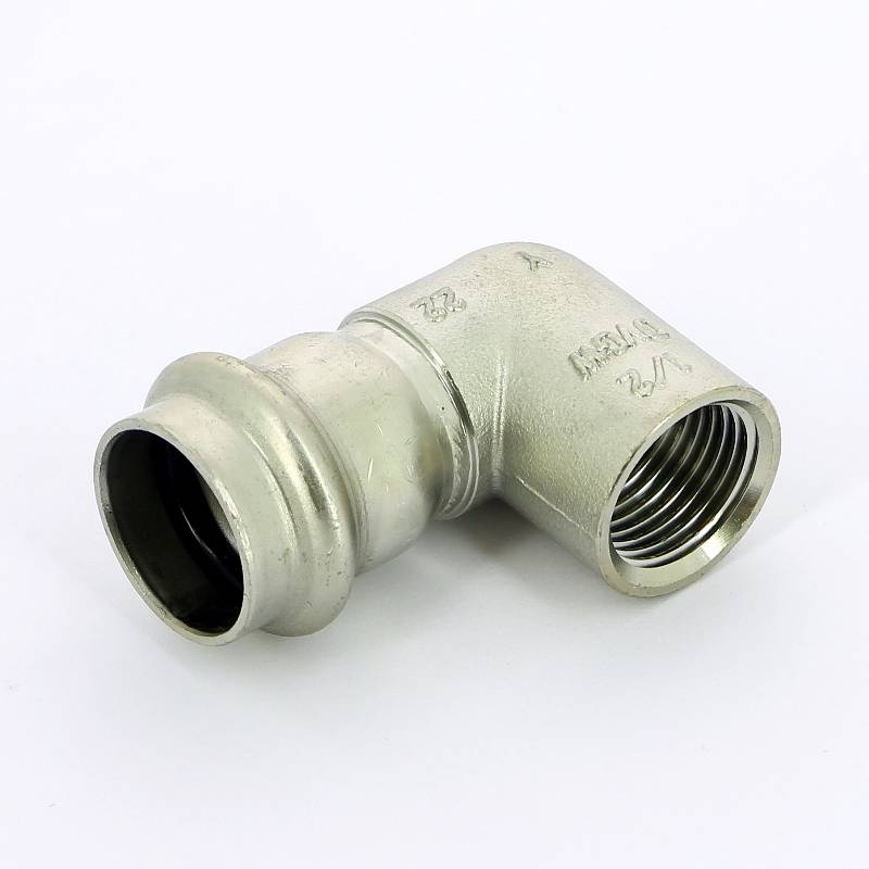 Угольник переходной Viega Sanpress Inox 90° 22х1/2 пресс-В компактный нержавеющая сталь 437015