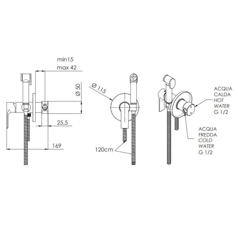 Душ гигиенический Remer Energy хром EY65W