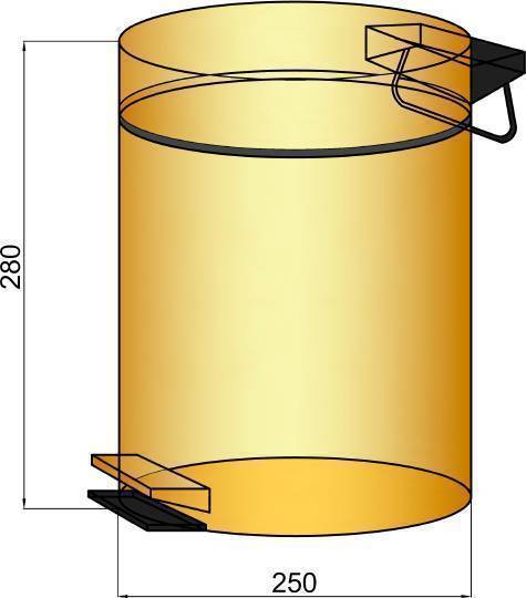 Ведро мусорное напольное Boheme Medici 25х25х28 см бронза 10630