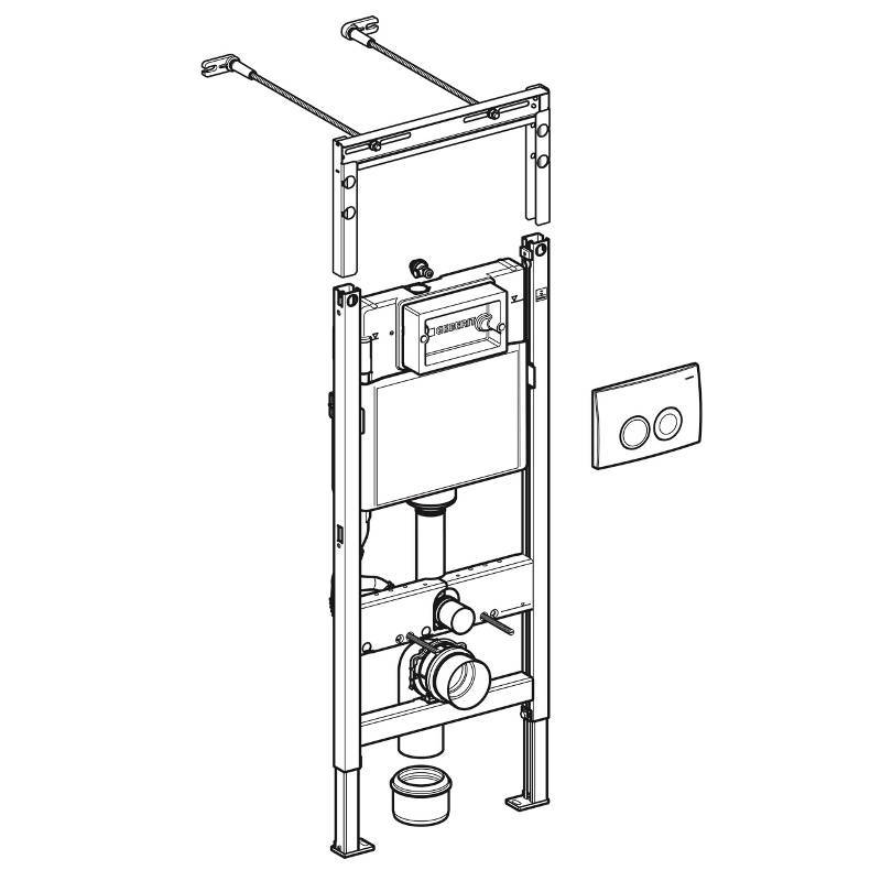 Комплект инсталляции Geberit Renova с подвесным унитазом и сиденьем 500.122.TC.R