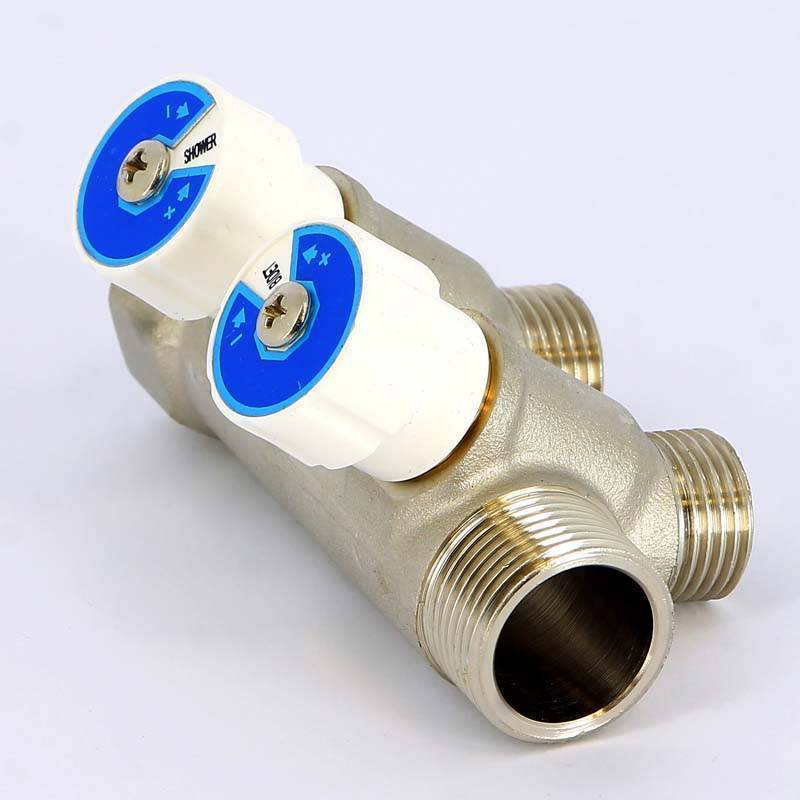 Коллектор с вентилями Uni-Fitt 3/4 2 выхода 1/2 40 мм 400N3220