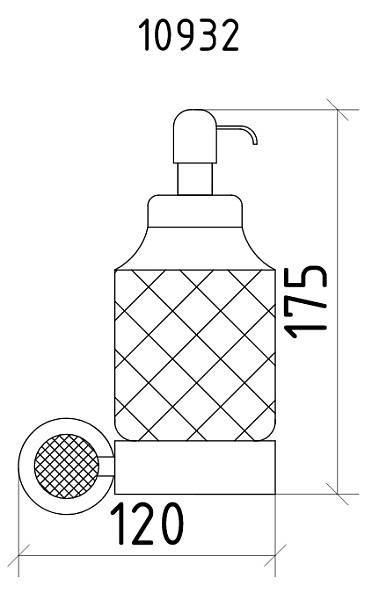 Дозатор для жидкого мыла Boheme Royal Cristal подвесной золото черный кристалл 10932-G-B