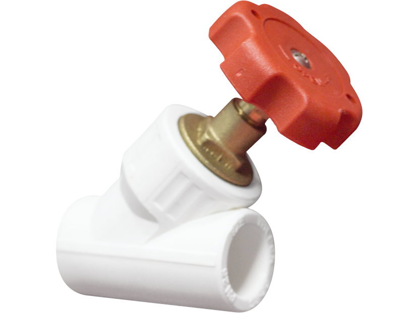 Вентиль полипропиленовый VALFEX 45 градусов 20 мм ВР-ВР VF.515.W.020
