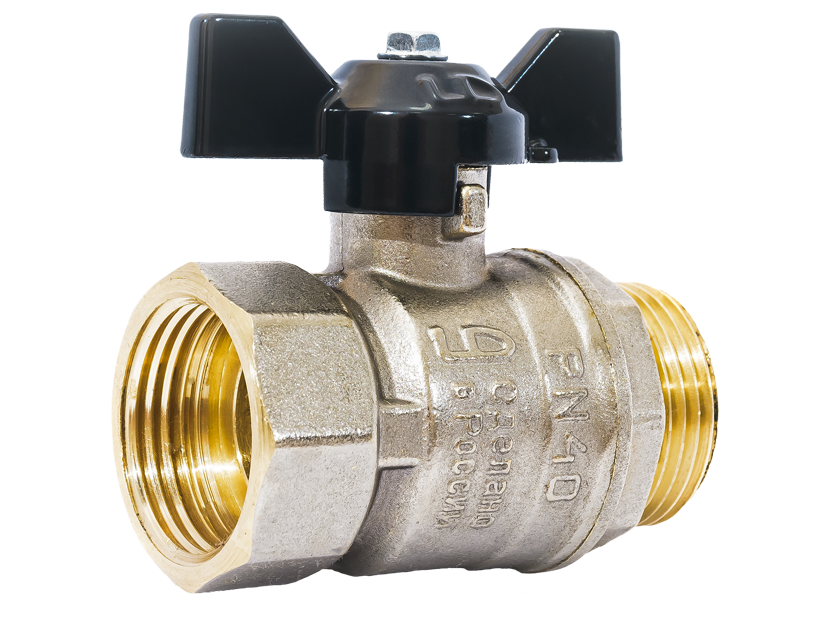 Кран шаровой LD Pride 47.25.B-Н.Б Ду 25 Ру 40 вн-нр бабочка 47.25.B-Н.Б