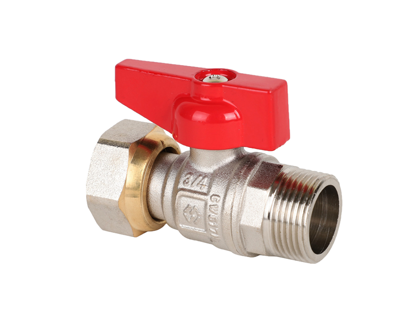 Кран шаровой латунный MVI Ду 15 PN 25 НР-накидная гайка бабочка BL.622.04