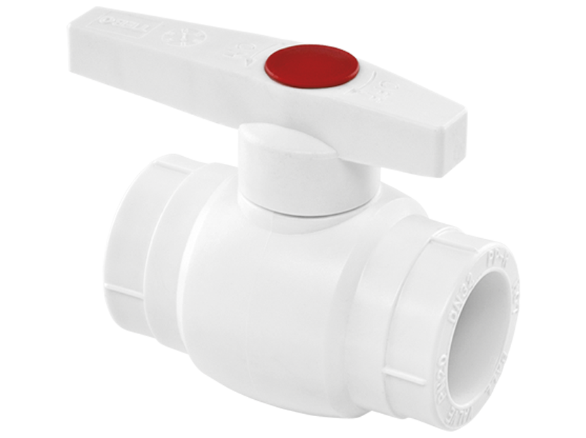 Кран шаровой TEBO PP-R 40 мм полнопроходной белый 015061004