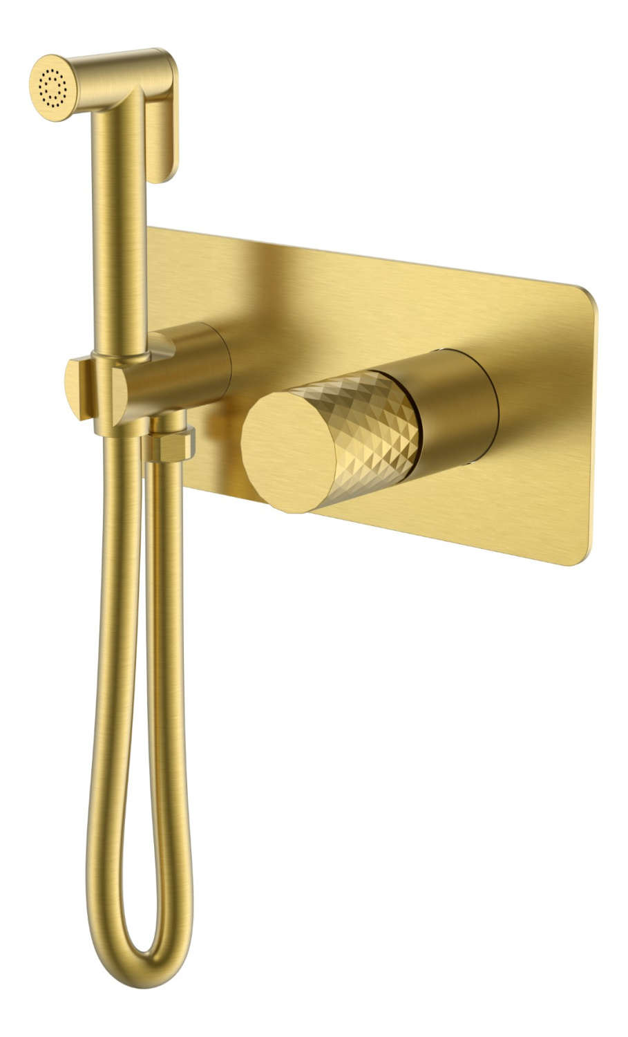 Гигиенический душ со смесителем Boheme Stick Diamond золото матовое 127-MG