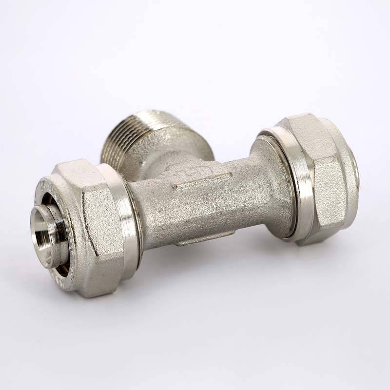 Тройник обжимной Uni-Fitt никелированный 20x1/2x20 наружная резьба 668N7270