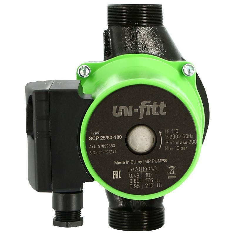 Насос циркуляционный Uni-Fitt SCP 25/40 180 мм с гайками 918S2540