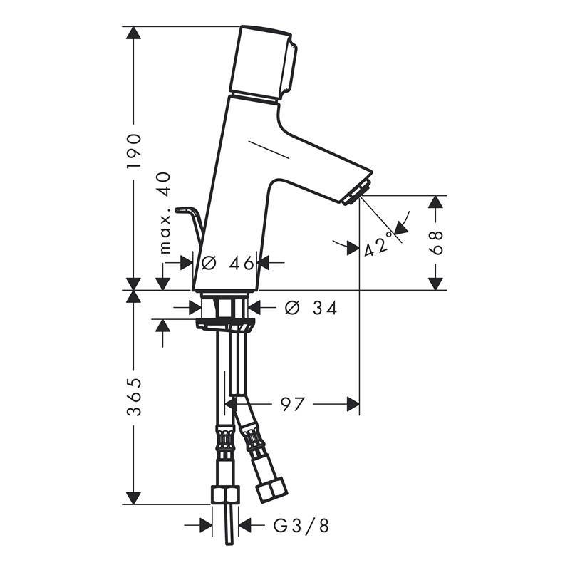 Смеситель для раковины Hansgrohe Talis Select S 80 со сливным гарнитуром хром 72040000