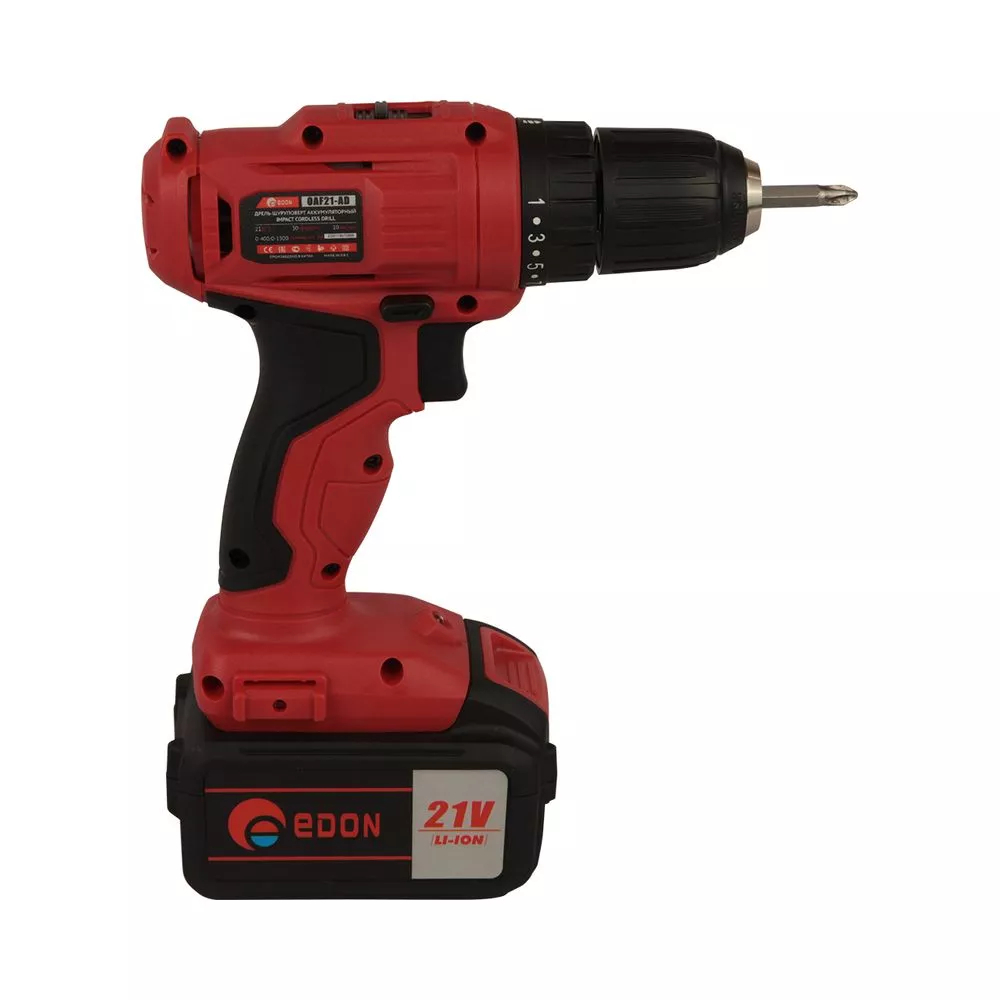 Дрель-шуруповерт аккумуляторная Edon OAF21-AD