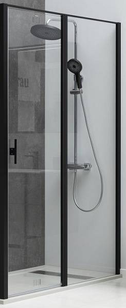 Душевая дверь Allen Brau Priority 100x200 см прозрачное стекло 8 мм черный 3.31030.BBA