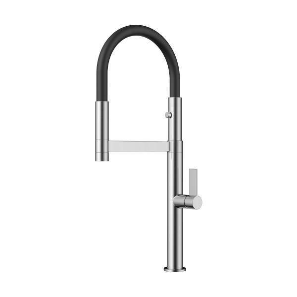 Смеситель для кухни Omoikiri Osaka-BN-BL с выдвижным изливом нержавеющая сталь/черный 4994331