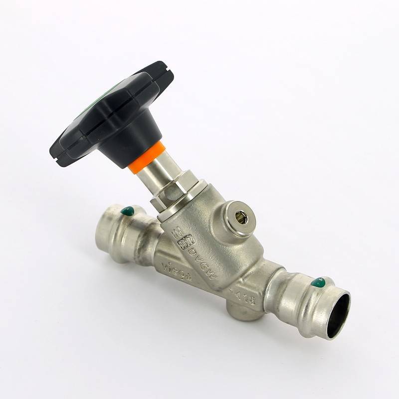 Вентиль наклонный пресс Viega Easytop Inox 18 мм нержавеющая сталь 757861