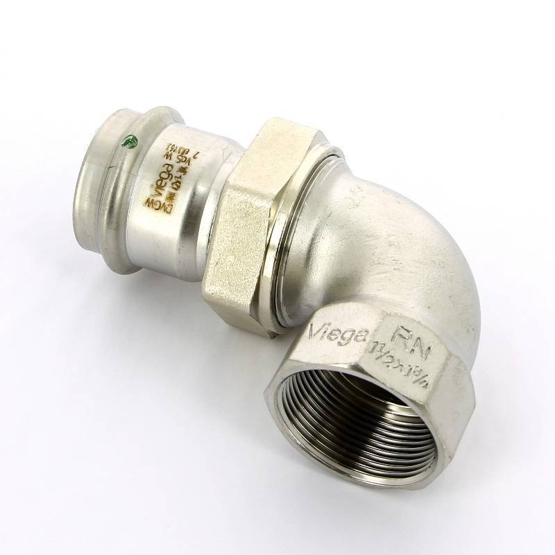 Угол разъемный пресс-В Viega Sanpress Inox 42х1 1/2 нержавеющая сталь 437367