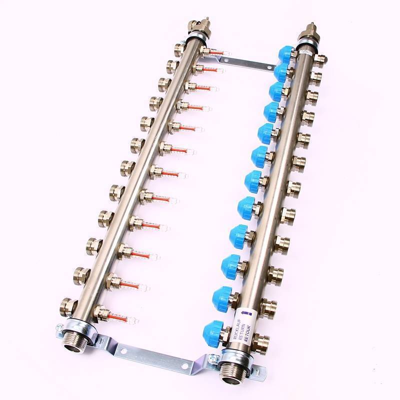 Коллекторная группа Uni-Fitt 1 x 3/4 12 выходов с расходомерами и термостатическими вентилями 455W4312
