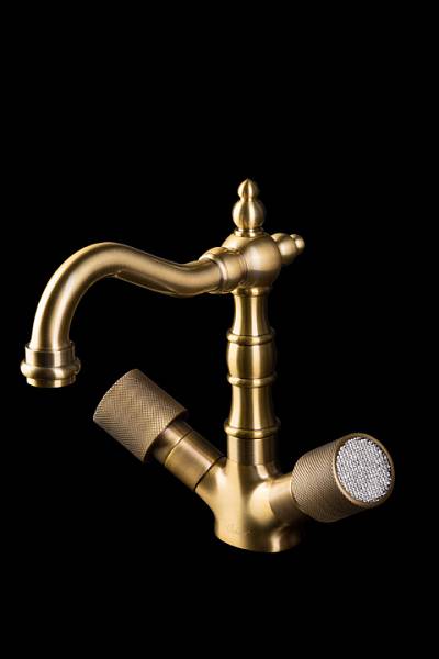 Смеситель для раковины Boheme Royal Cristal высокий бронза 312-Royal/CRST