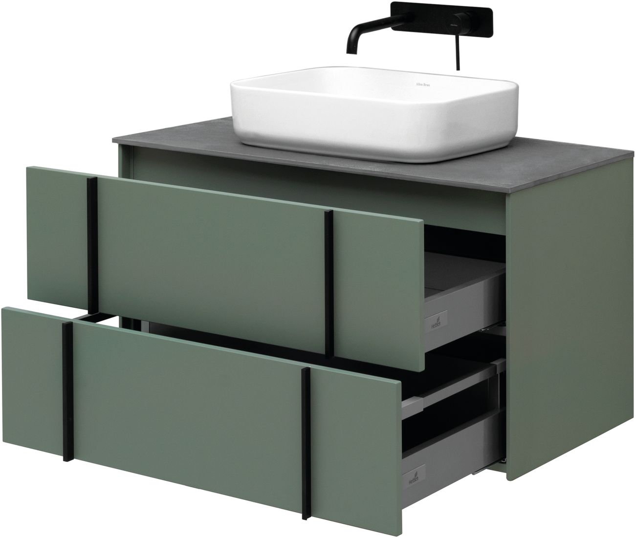 Тумба под раковину Allen Brau Reality 90x46.2x50 см олива 1.32006.CGM