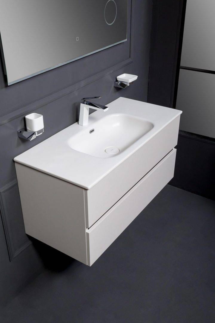 Тумба подвесная Armadi Art Vallessi 100х46х53 см кашемир матовый Soft touch 837-100-C mat