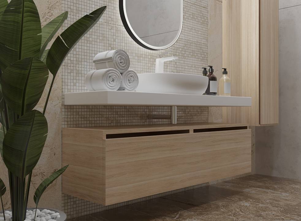 Ящик под столешницу Armadi Art Flat 140х46х38.3 см светлое дерево 897-140-L