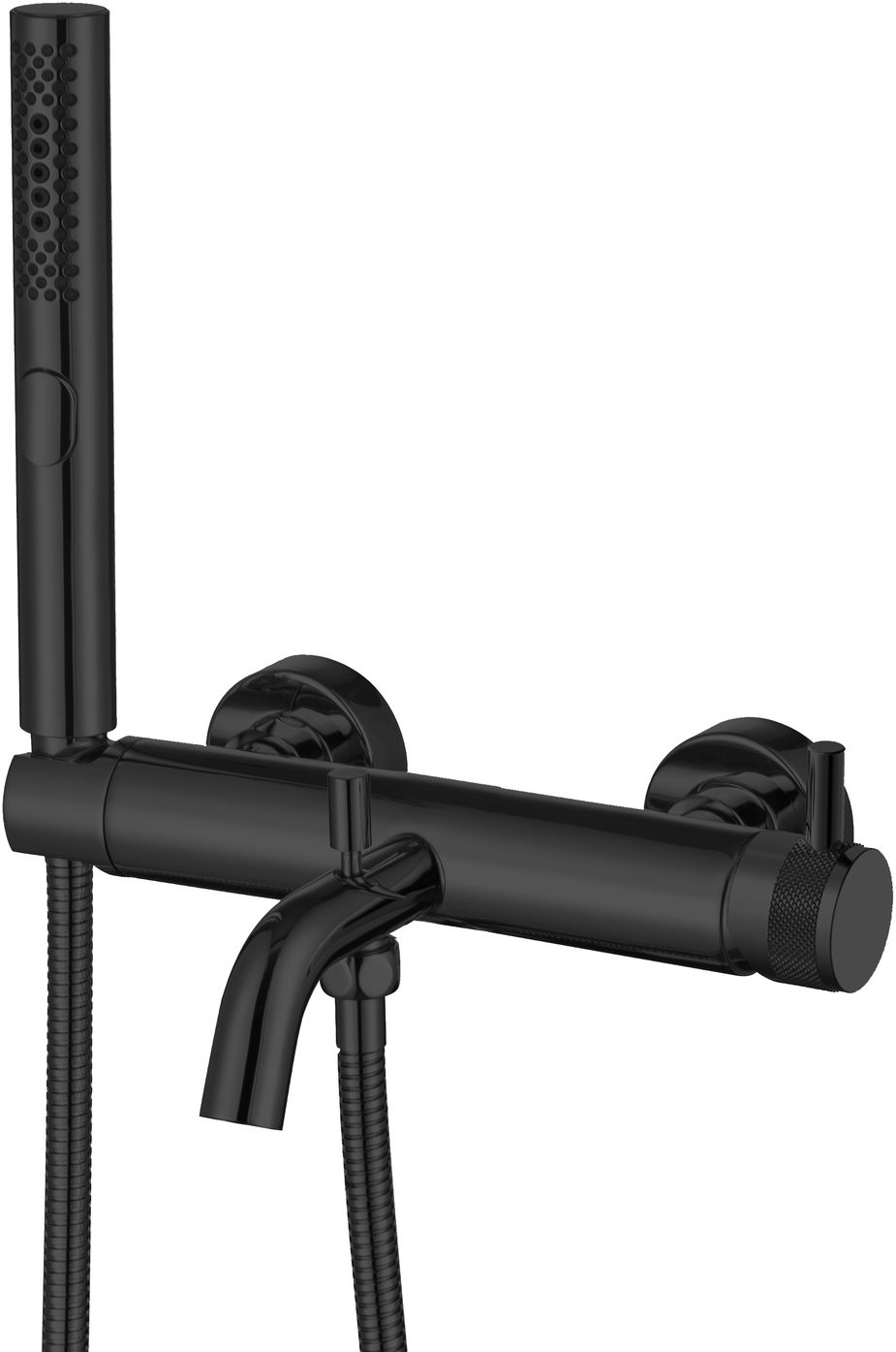 Смеситель для ванны с ручным душем Allen Brau Priority на 2 отверстия черный матовый 5.31D10-31