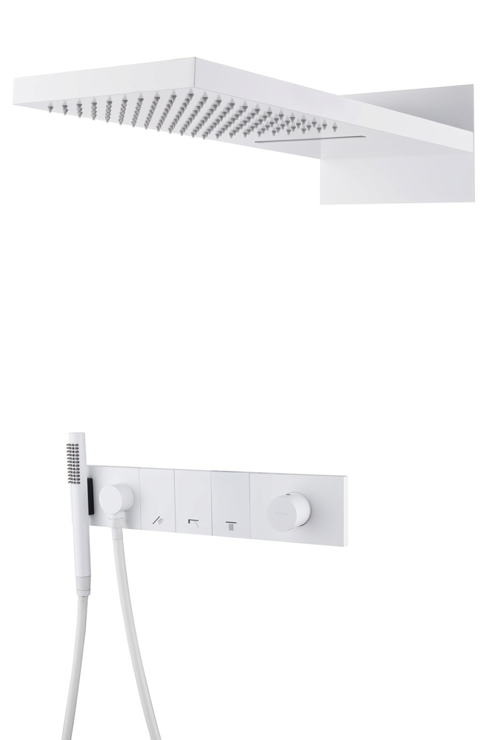 Душевой комплект со смесителем Boheme Zodiac трехпозиционный белый матовый 132-MW