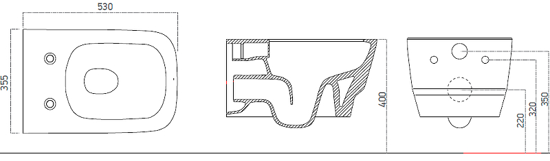 Унитаз подвесной Boheme Bello безободковый с функцией биде 35,5х53 см белый глянцевый 971-2-W