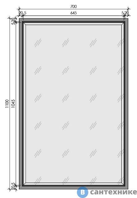 Зеркало Armadi Art Monaco 70х1.5х110 см с подсветкой золото 566-CPG