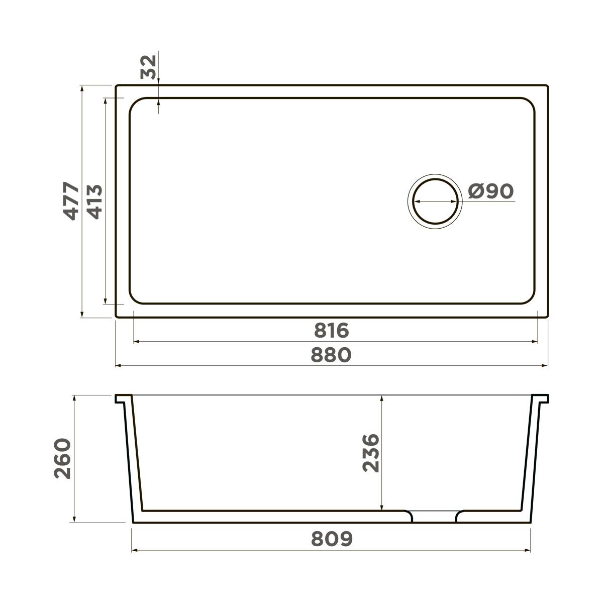 Кухонная мойка Omoikiri Tokara 88-U/I-WH Glossy 88x47.7 см белый 4993867