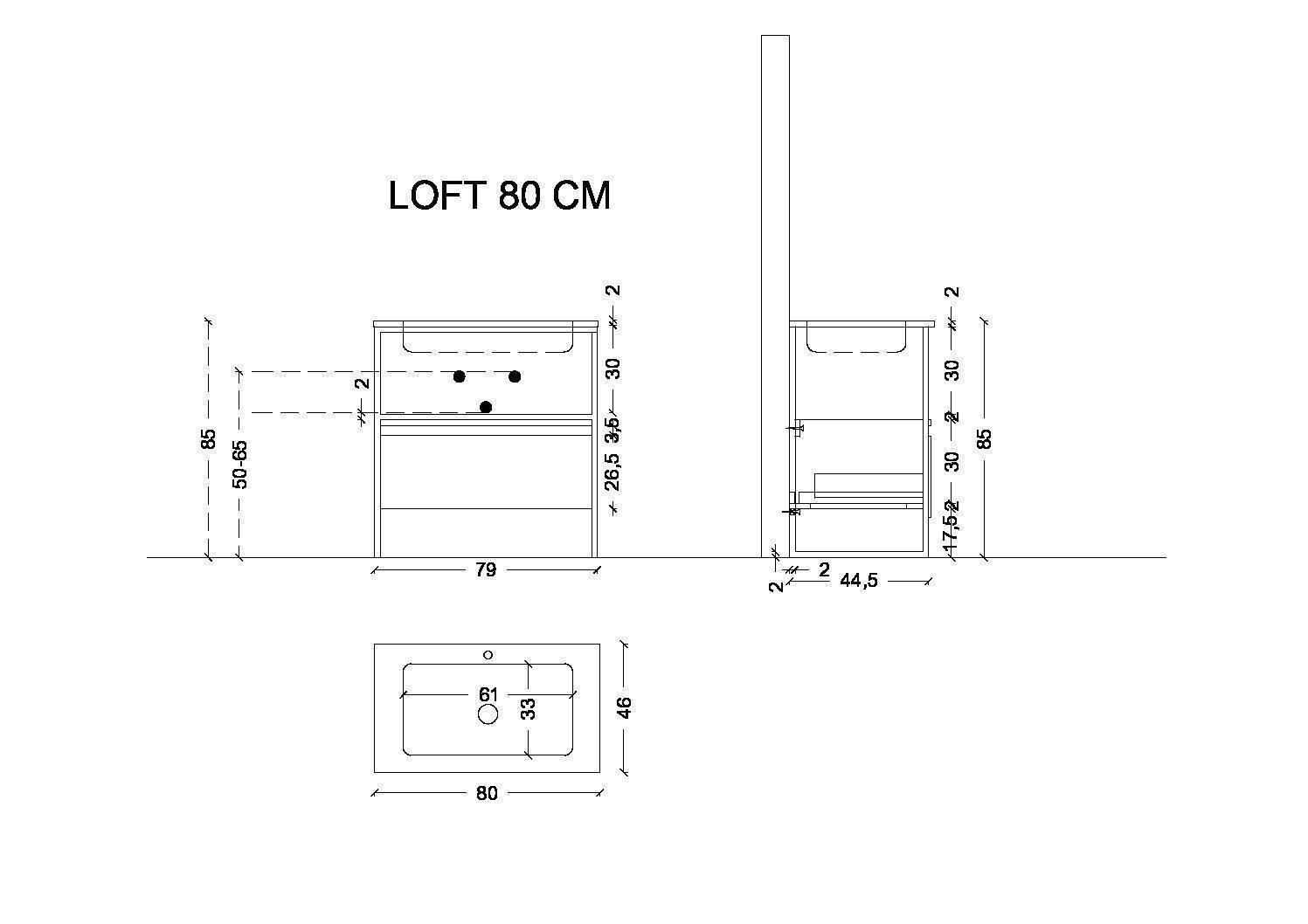 Ящик под консоль Armadi Art Loft 78х48х29 см темное дерево 894-080-D